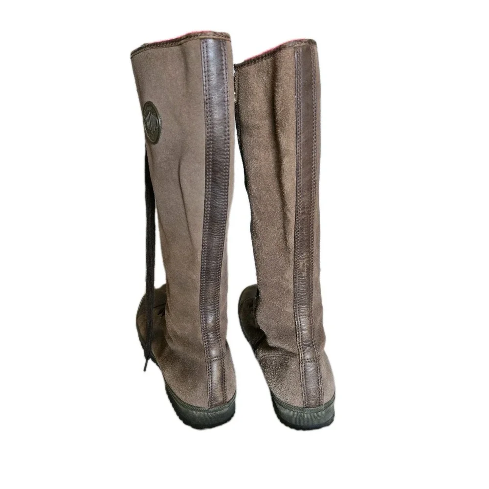 Palladium Women's Tall Boots Vintage Brown EU 39/US 8 Laced Faded Leather Look - Picture 5 of 16